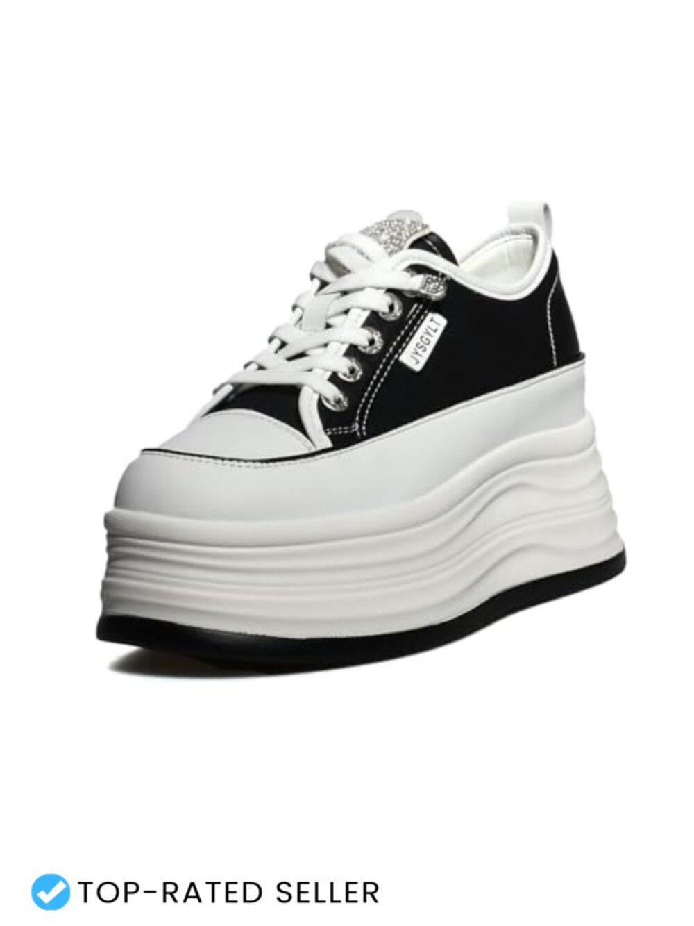 Women's Chunky Platform Sneakers Leather Fashion Casual Walking Shoes
